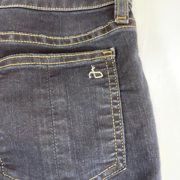 Rag & Bone Jean 10" Crop Flare 24 Raw Hem Dune Dark Blue Wash - Picture 10 of 11